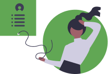 Lady accessing personal information