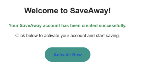 Activation email with Activate Now button